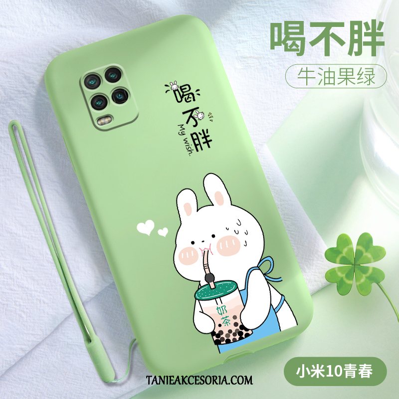 Etui Xiaomi Mi 10 Lite Osobowość Nubuku Kreatywne, Obudowa Xiaomi Mi 10 Lite Silikonowe Zakochani Zielony Beige
