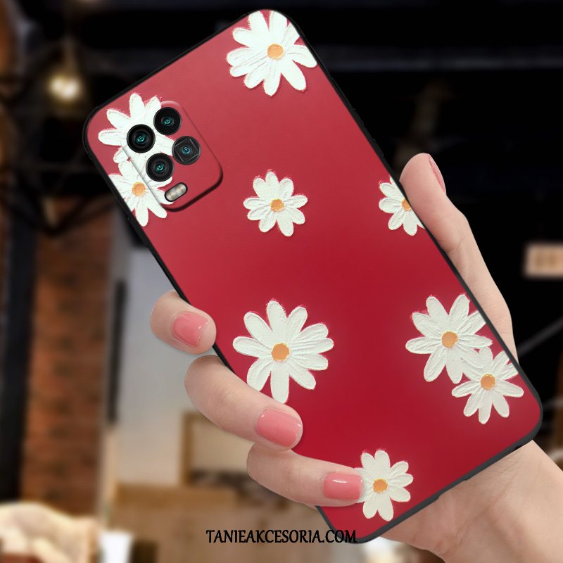 Etui Xiaomi Mi 10 Lite Relief All Inclusive Nowy, Futerał Xiaomi Mi 10 Lite Miękki Czerwony Moda Beige