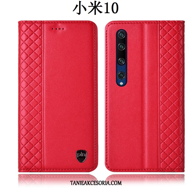 Etui Xiaomi Mi 10 Ochraniacz Telefon Komórkowy Mały, Obudowa Xiaomi Mi 10 All Inclusive Czerwony Skórzany Futerał Beige