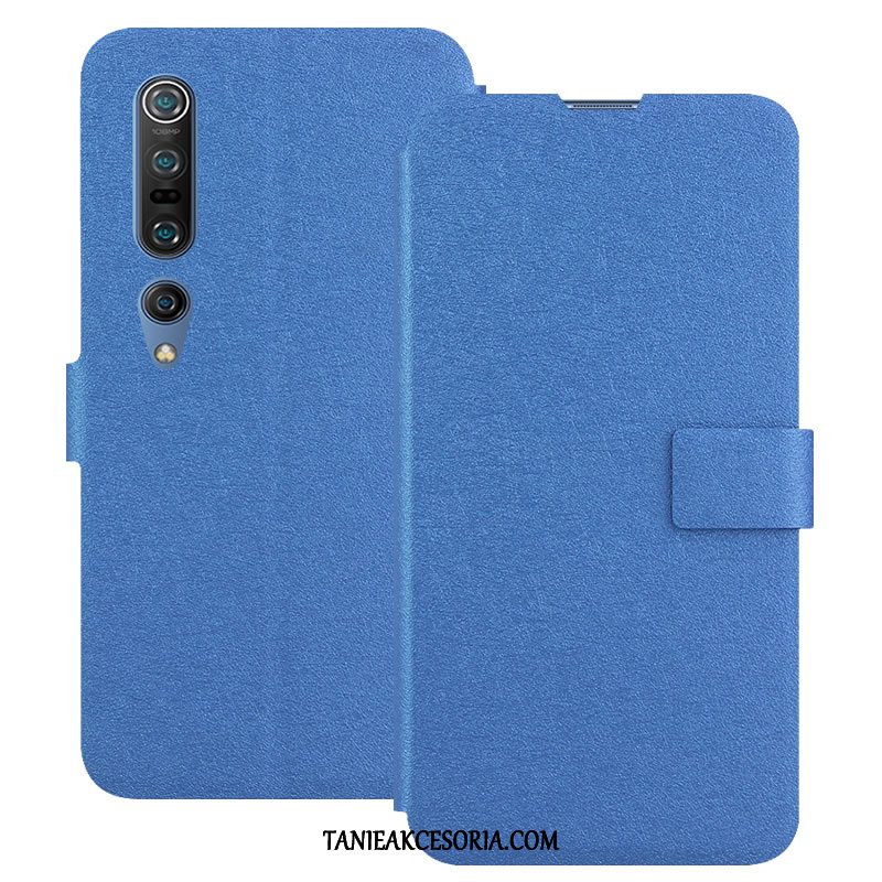 Etui Xiaomi Mi 10 Pro Ochraniacz Mały Niebieski, Pokrowce Xiaomi Mi 10 Pro Skórzany Futerał Karta Anti-fall Beige