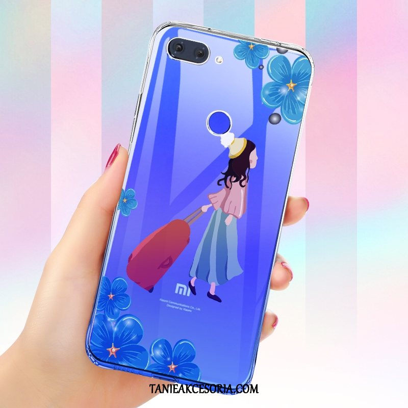 Etui Xiaomi Mi 8 Lite Młodzież Niebieski Mały, Pokrowce Xiaomi Mi 8 Lite Wzór Kreskówka Przezroczysty Beige