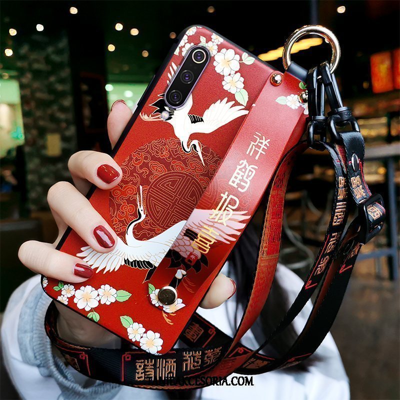 Etui Xiaomi Mi 9 Lite Dostosowane Mały Silikonowe, Futerał Xiaomi Mi 9 Lite Chiński Styl Wiszące Ozdoby Tendencja Beige