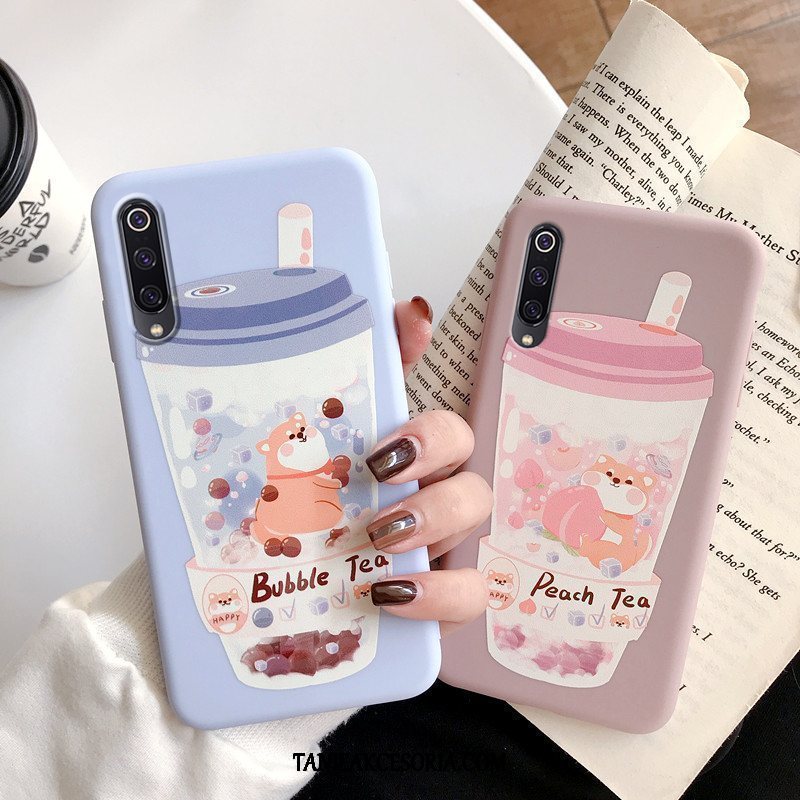 Etui Xiaomi Mi 9 Lite Świeży Proste Miękki, Obudowa Xiaomi Mi 9 Lite Młodzież Niebieski Ochraniacz Beige