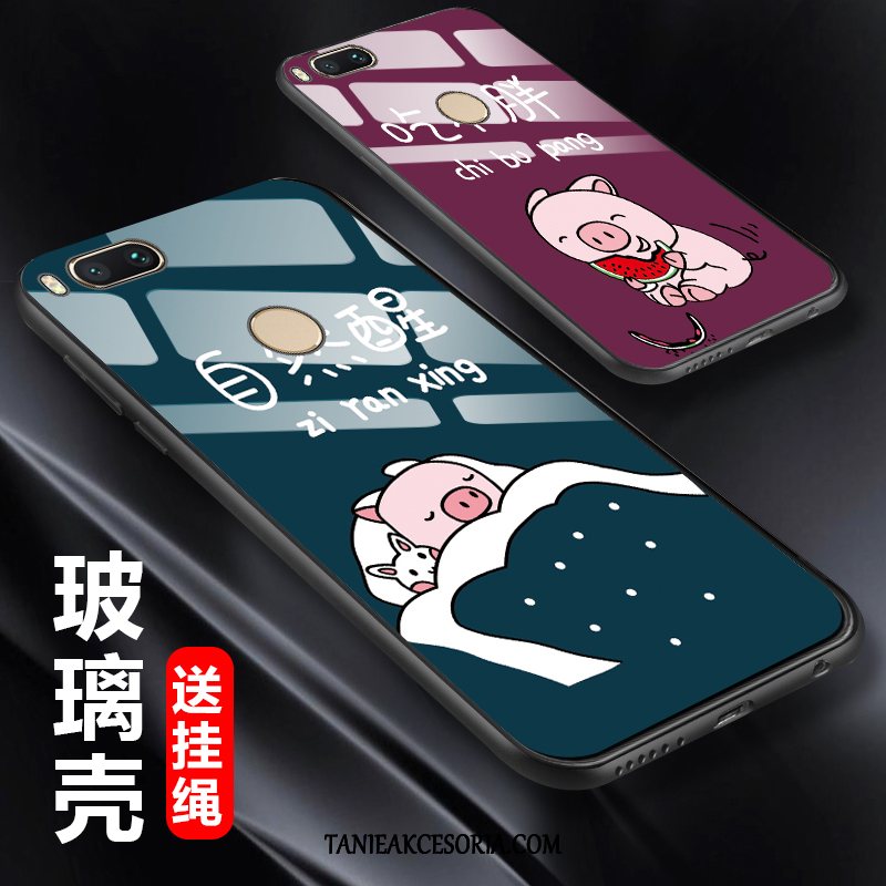 Etui Xiaomi Mi A1 Osobowość Czerwony Szkło, Pokrowce Xiaomi Mi A1 Anti-fall Telefon Komórkowy Miękki Beige