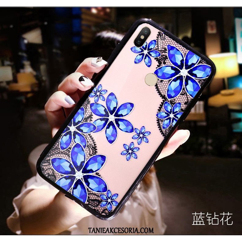 Etui Xiaomi Mi A2 Trudno Telefon Komórkowy Relief, Pokrowce Xiaomi Mi A2 Anti-fall Osobowość Kwiaty Beige
