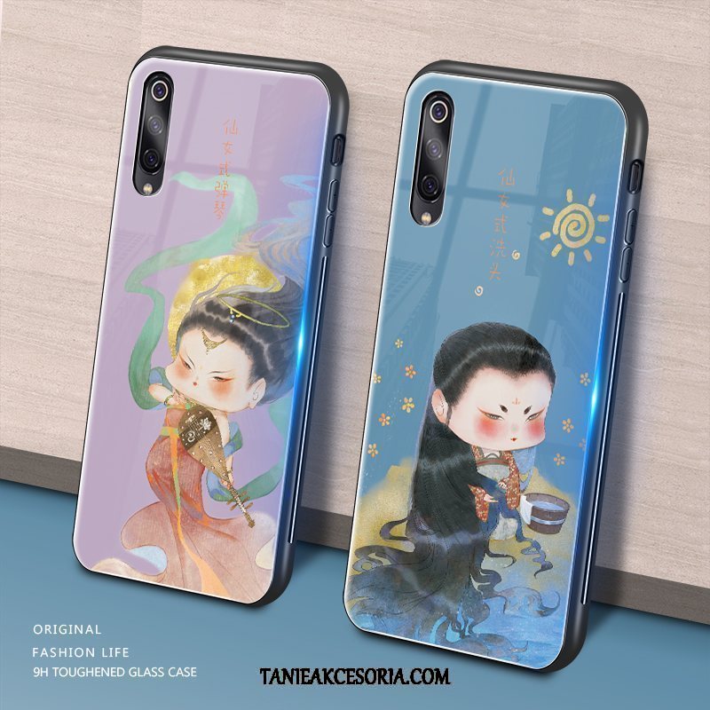 Etui Xiaomi Mi A3 Purpurowy Tendencja Kolor, Futerał Xiaomi Mi A3 Czerwony Chiński Styl Telefon Komórkowy Beige