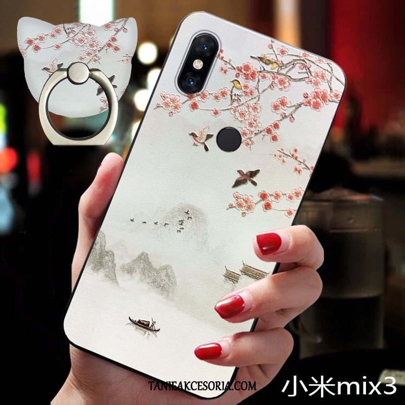 Etui Xiaomi Mi Mix 3 Nubuku Nowy Tendencja, Futerał Xiaomi Mi Mix 3 Vintage Silikonowe Modna Marka Beige