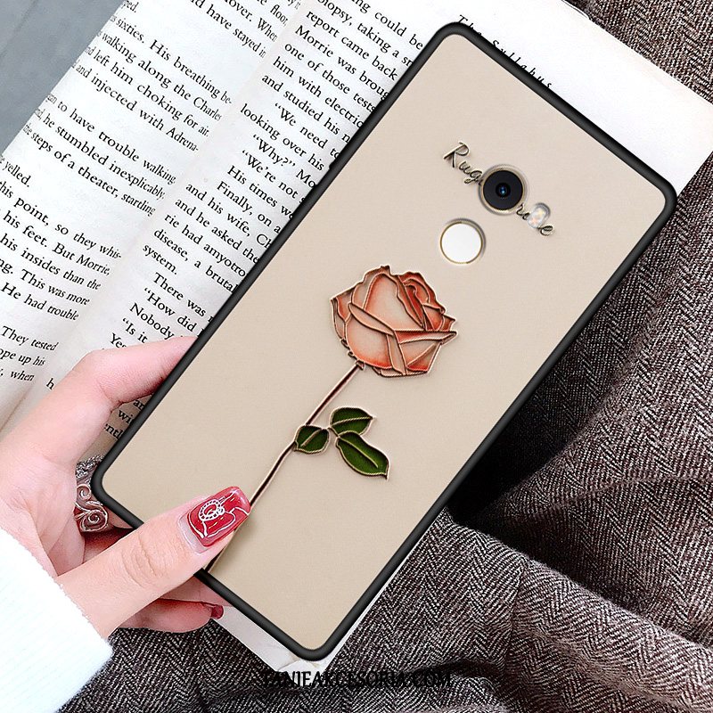 Etui Xiaomi Mi Mix Drzewa Relief Kwiaty, Obudowa Xiaomi Mi Mix Mały Zakochani Ochraniacz Beige