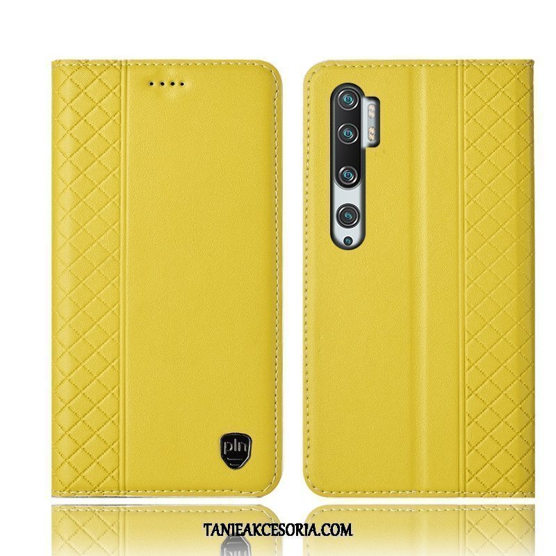 Etui Xiaomi Mi Note 10 All Inclusive Telefon Komórkowy Mały, Pokrowce Xiaomi Mi Note 10 W Kratę Żółty Ochraniacz Beige