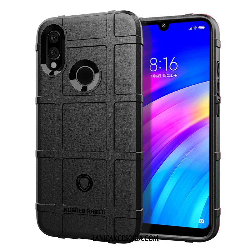 Etui Xiaomi Redmi 7 All Inclusive Miękki Silikonowe, Futerał Xiaomi Redmi 7 Anti-fall Ochraniacz Czerwony Beige