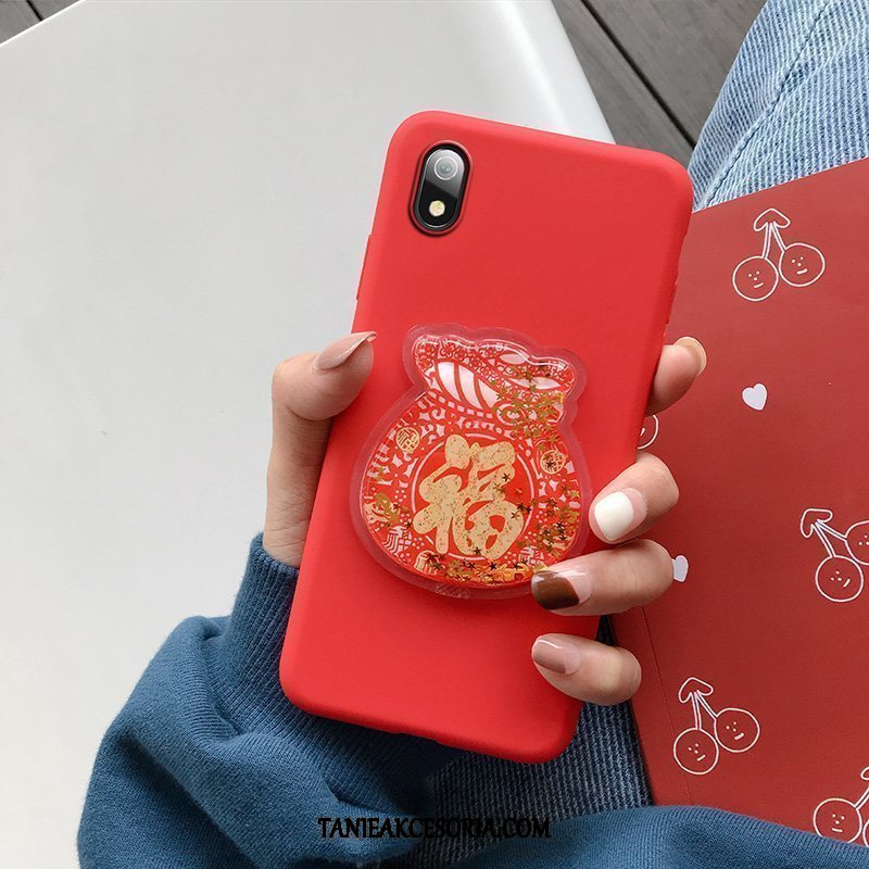 Etui Xiaomi Redmi 7a Zakochani Miękki Ochraniacz, Futerał Xiaomi Redmi 7a Modna Marka Skóra Czerwony Netto Beige