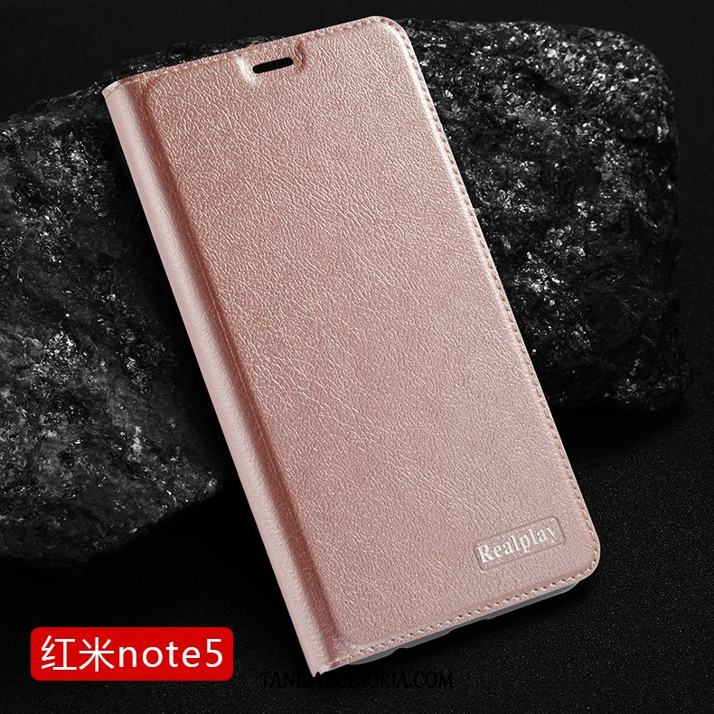 Etui Xiaomi Redmi Note 5 All Inclusive Telefon Komórkowy Skórzany, Futerał Xiaomi Redmi Note 5 Klapa Różowe Mały Beige