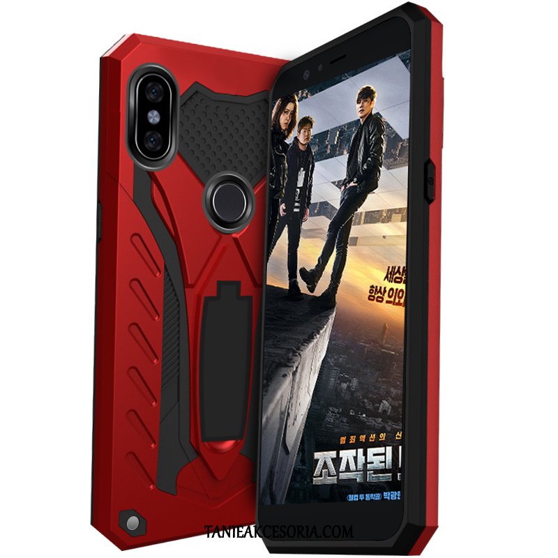 Etui Xiaomi Redmi Note 6 Pro Pu Telefon Komórkowy Silikonowe, Pokrowce Xiaomi Redmi Note 6 Pro Trudno All Inclusive Czerwony Beige