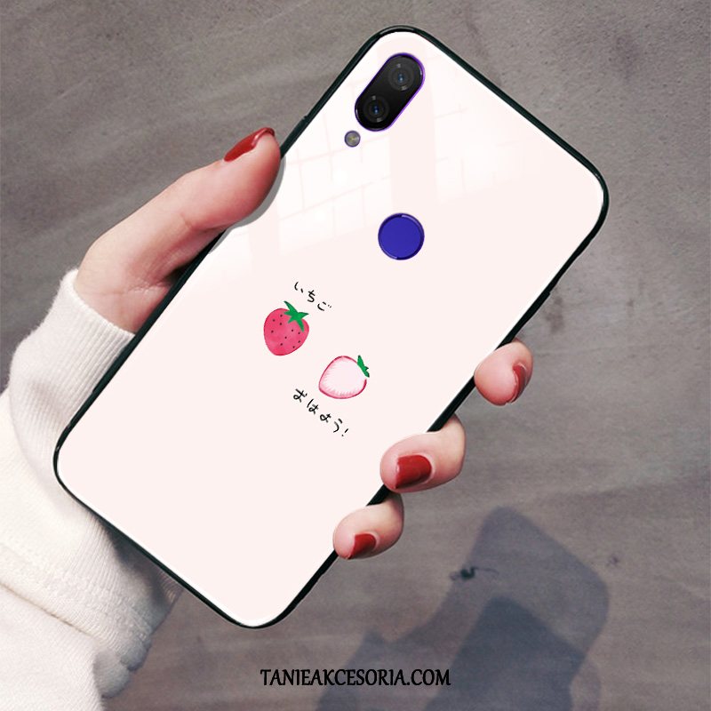 Etui Xiaomi Redmi Note 7 Czerwony Mały Złoto, Obudowa Xiaomi Redmi Note 7 Piękny Proste Moda Beige