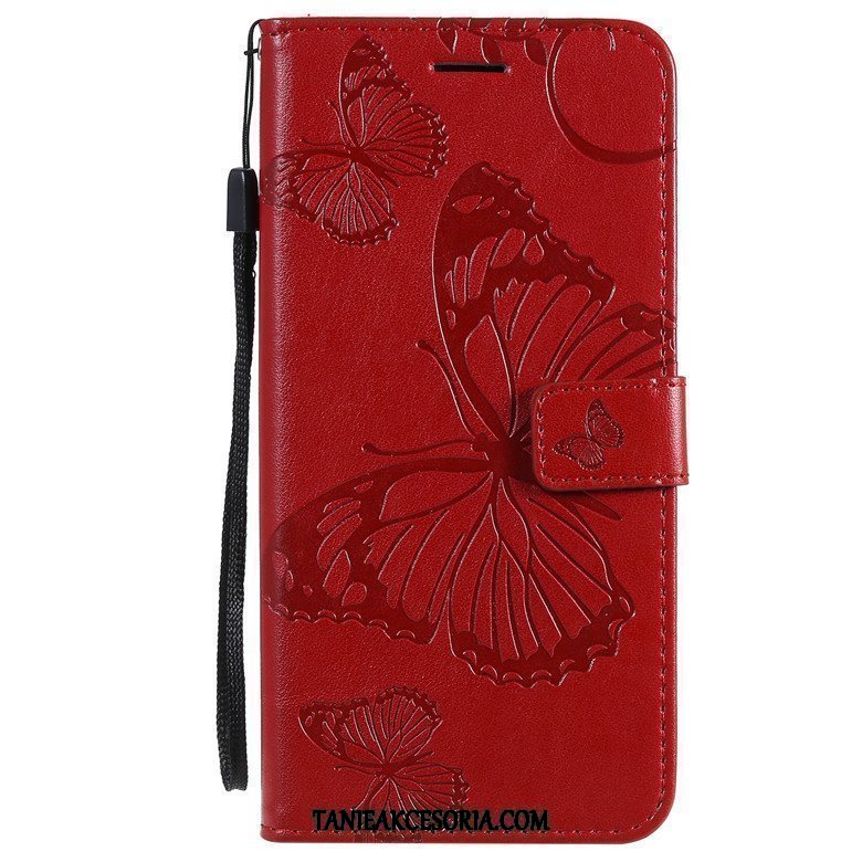 Etui Xiaomi Redmi Note 8t Kwiaty Motyla Telefon Komórkowy Czerwony, Obudowa Xiaomi Redmi Note 8t Anti-fall Miękki Ochraniacz Beige