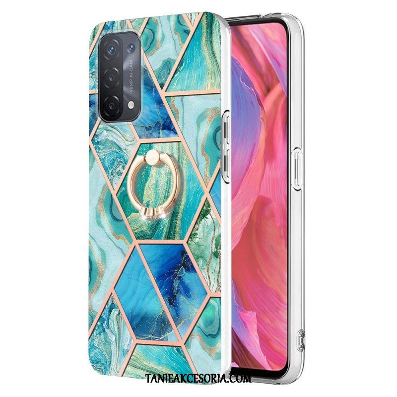 Etui do Oppo A54 5G / A74 5G Marmur Ze Wspornikiem Pierścienia