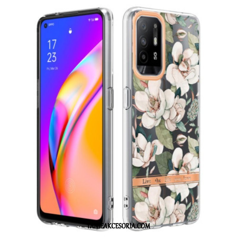 Etui do Oppo A94 5G Kwiaty Piwonii