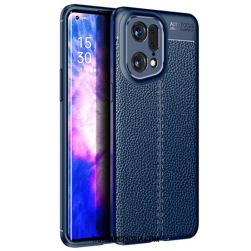 Etui do Oppo Find X5 Pro Efekt Skóry Liczi Z Podwójną Linią