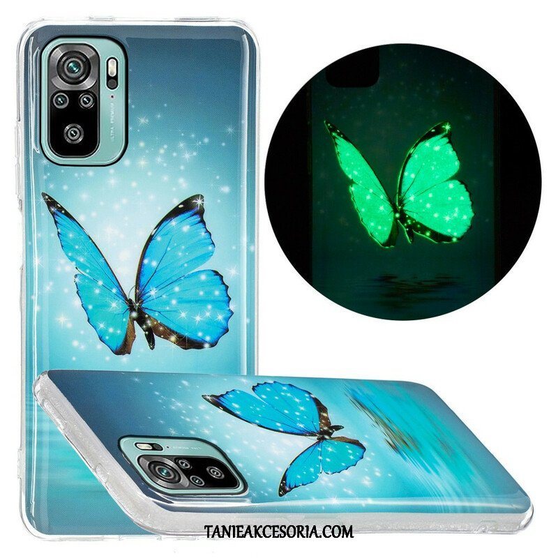 Etui do Poco M5s Fluorescencyjny Niebieski Motyl