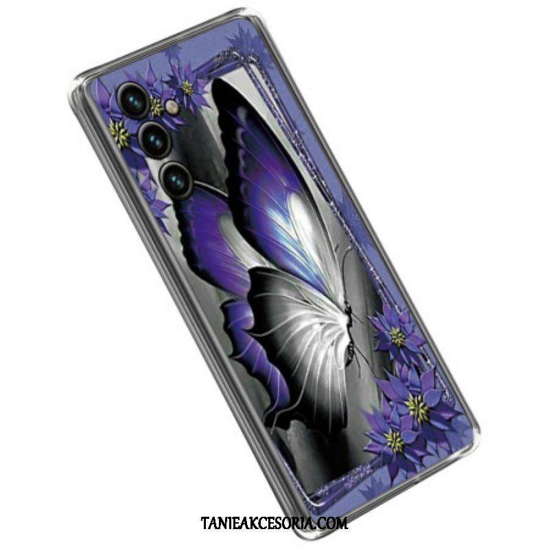 Etui do Samsung Galaxy A14 / A14 5G Fioletowy Motyl