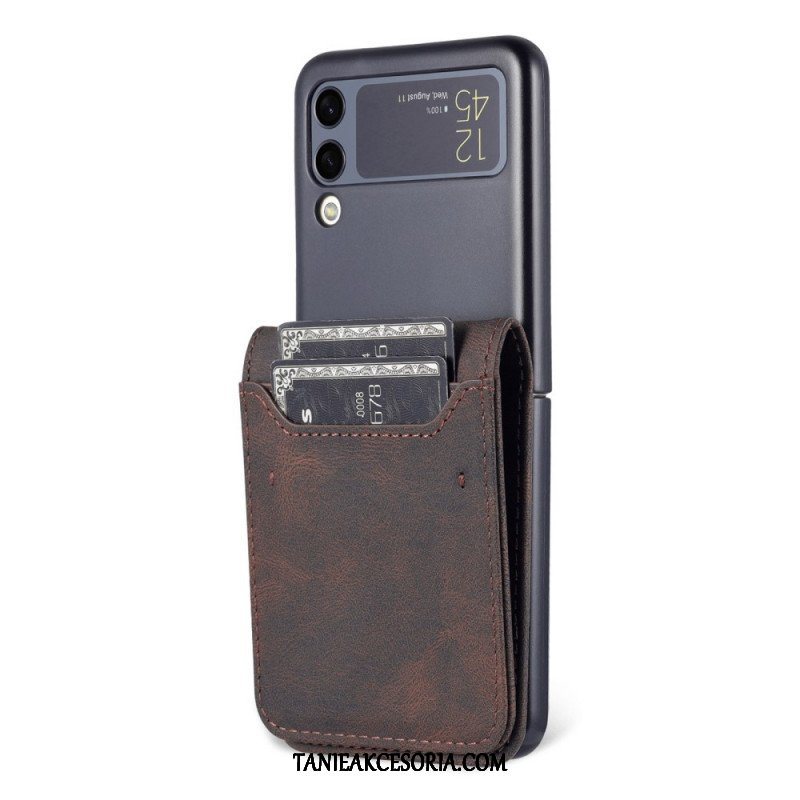 Etui do Samsung Galaxy Z Flip 3 5G Etui Folio Etui Na Karty I Pasek Z Efektem Skóry Azns