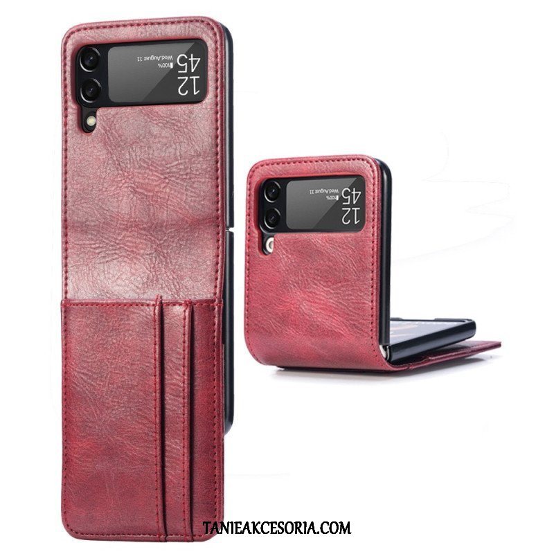 Etui do Samsung Galaxy Z Flip 4 Etui Folio Stylowe Skórzane Etui Na Karty