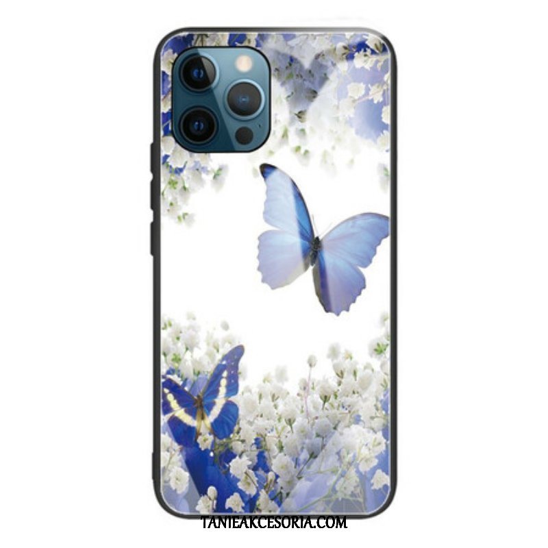 Etui do iPhone 13 Pro Szkło Hartowane W Kształcie Motyli