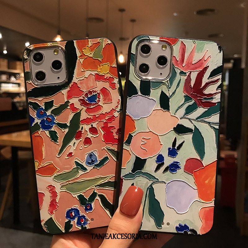 Etui iPhone 11 Pro Kreatywne Relief Nowy, Obudowa iPhone 11 Pro Nubuku Czerwony All Inclusive