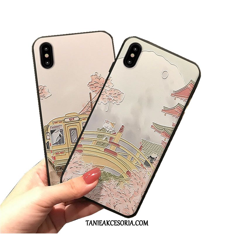 Etui iPhone Xs Max Telefon Komórkowy Relief Biały, Pokrowce iPhone Xs Max Sakura