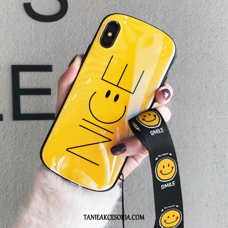 Etui iPhone Xs Max Zakochani Telefon Komórkowy Smile, Futerał iPhone Xs Max Żółty Osobowość Nowy