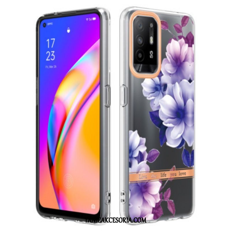 Futerały do Oppo A94 5G Fioletowe Kwiaty