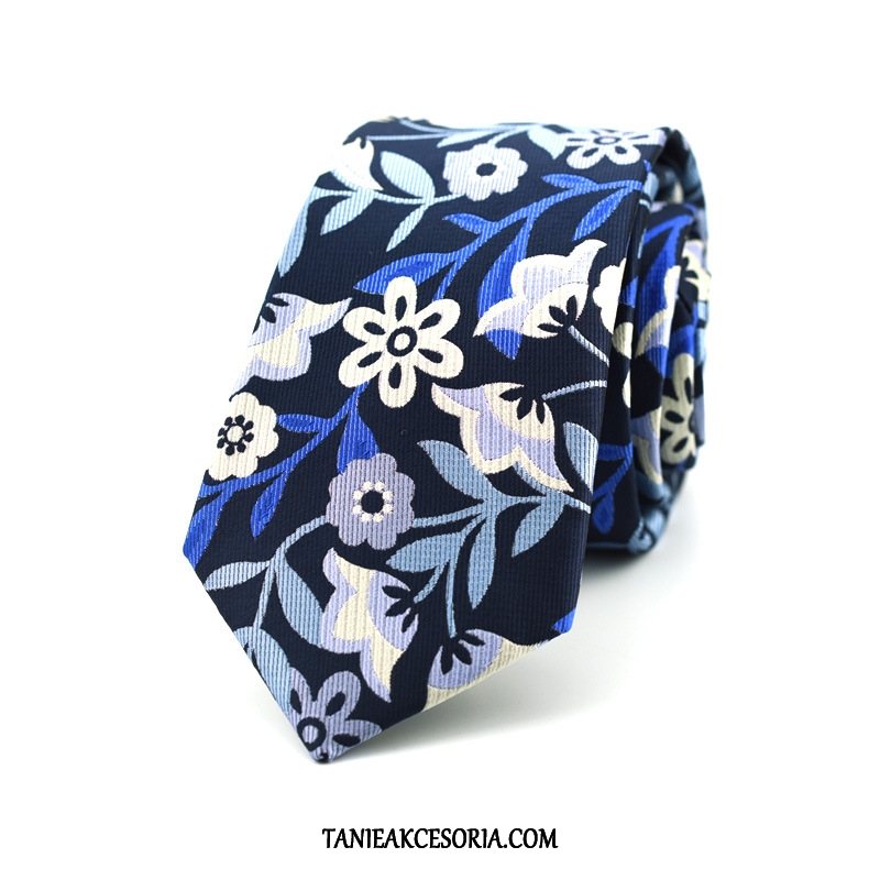 Męskie Krawat 7 Cm Sukienka Kwiaty, Krawat Nowe Ręcznie Robione Męska Blau