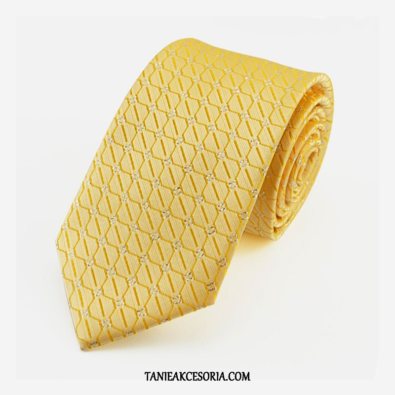 Męskie Krawat Trendy Zamek Męska, Krawat Ślubna Koszula W Kratę Gelb