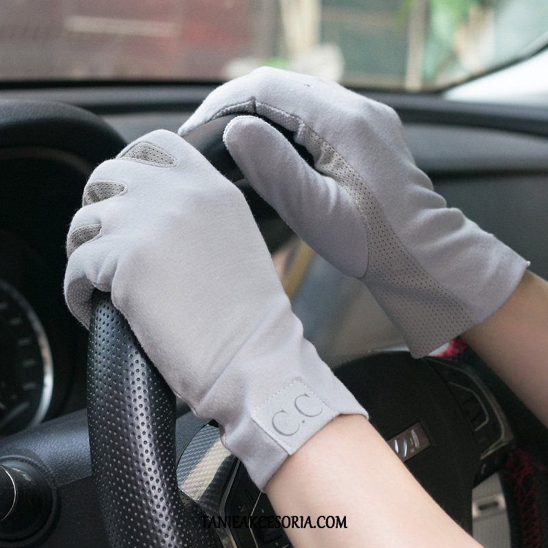 Męskie Rękawiczki Dla Kierowców Szary Ochrona Przed Słońcem, Rękawiczki Antypoślizgowe Ekran Dotykowy Cienkie